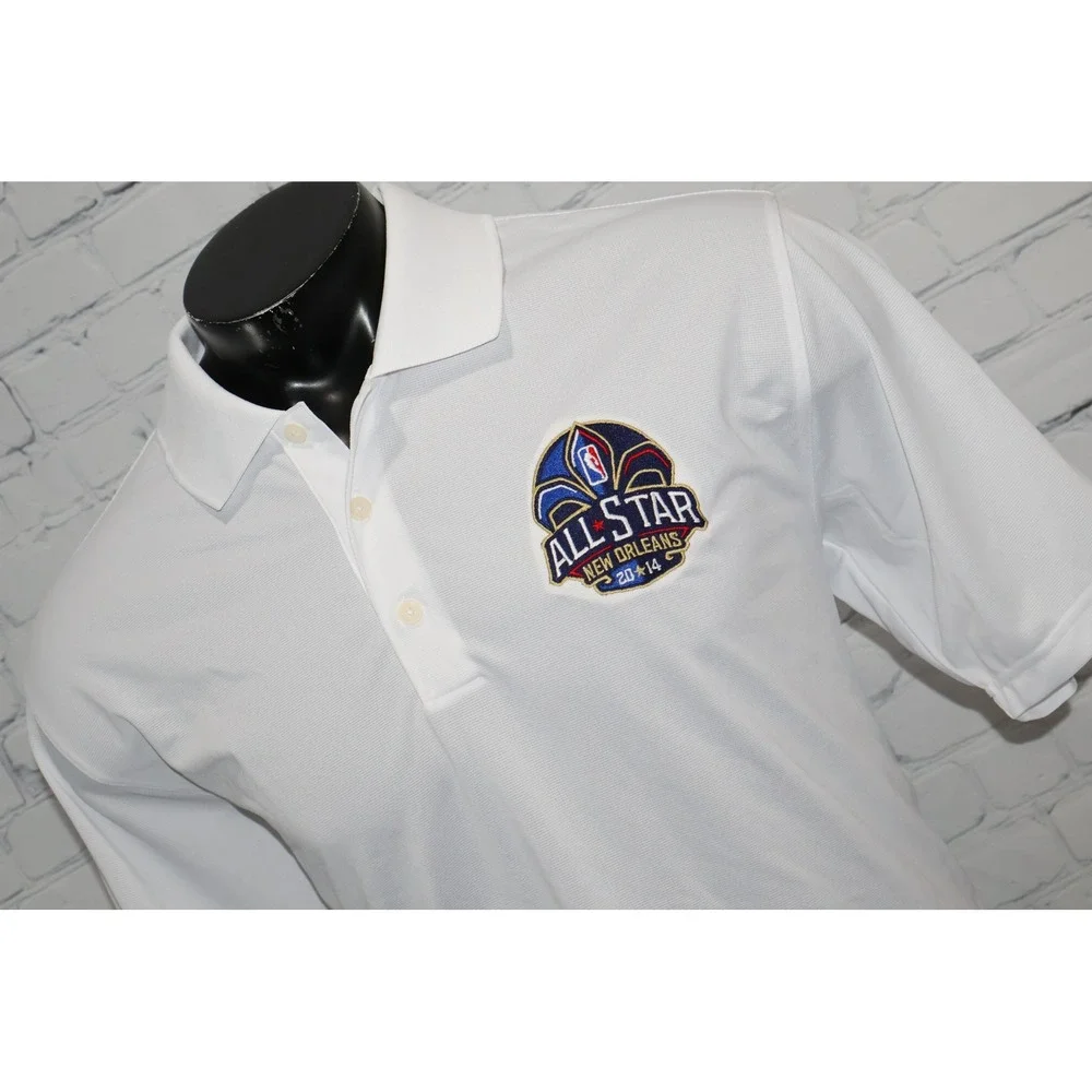 Adidas Golf Polo Shirt Men XL White NBA All Star New Orleans 2014 Basketball NEW